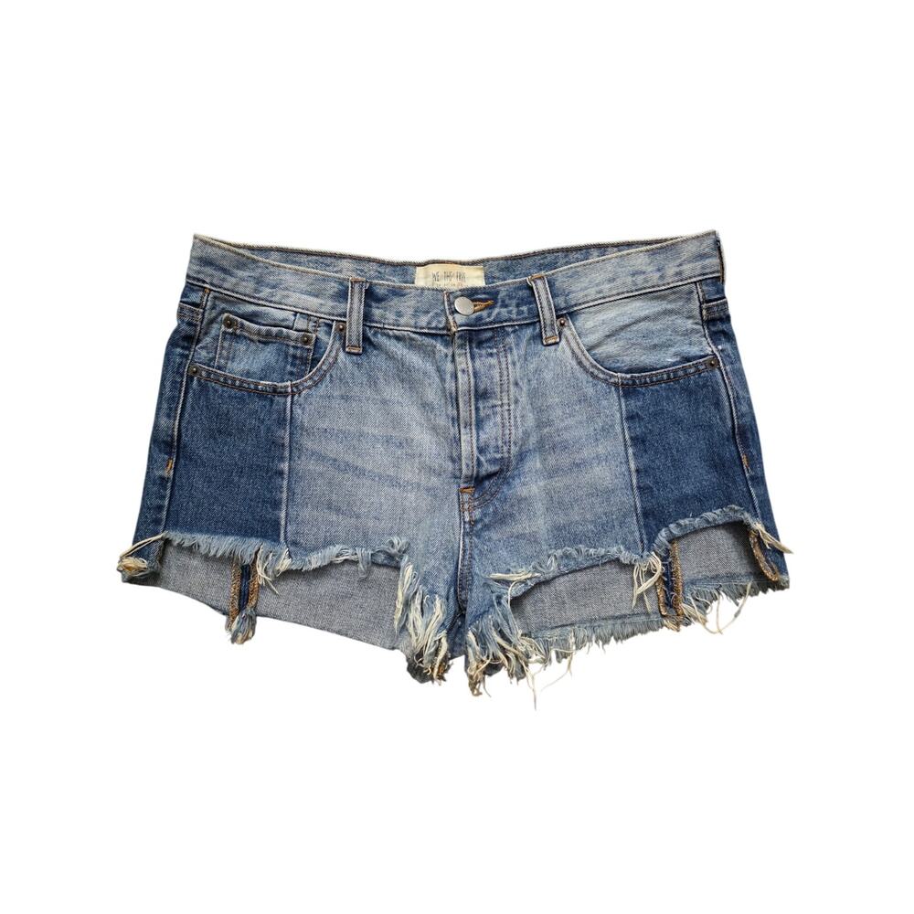 Free People We The Free Patchwork Denim Cutoff Shorts Size 29